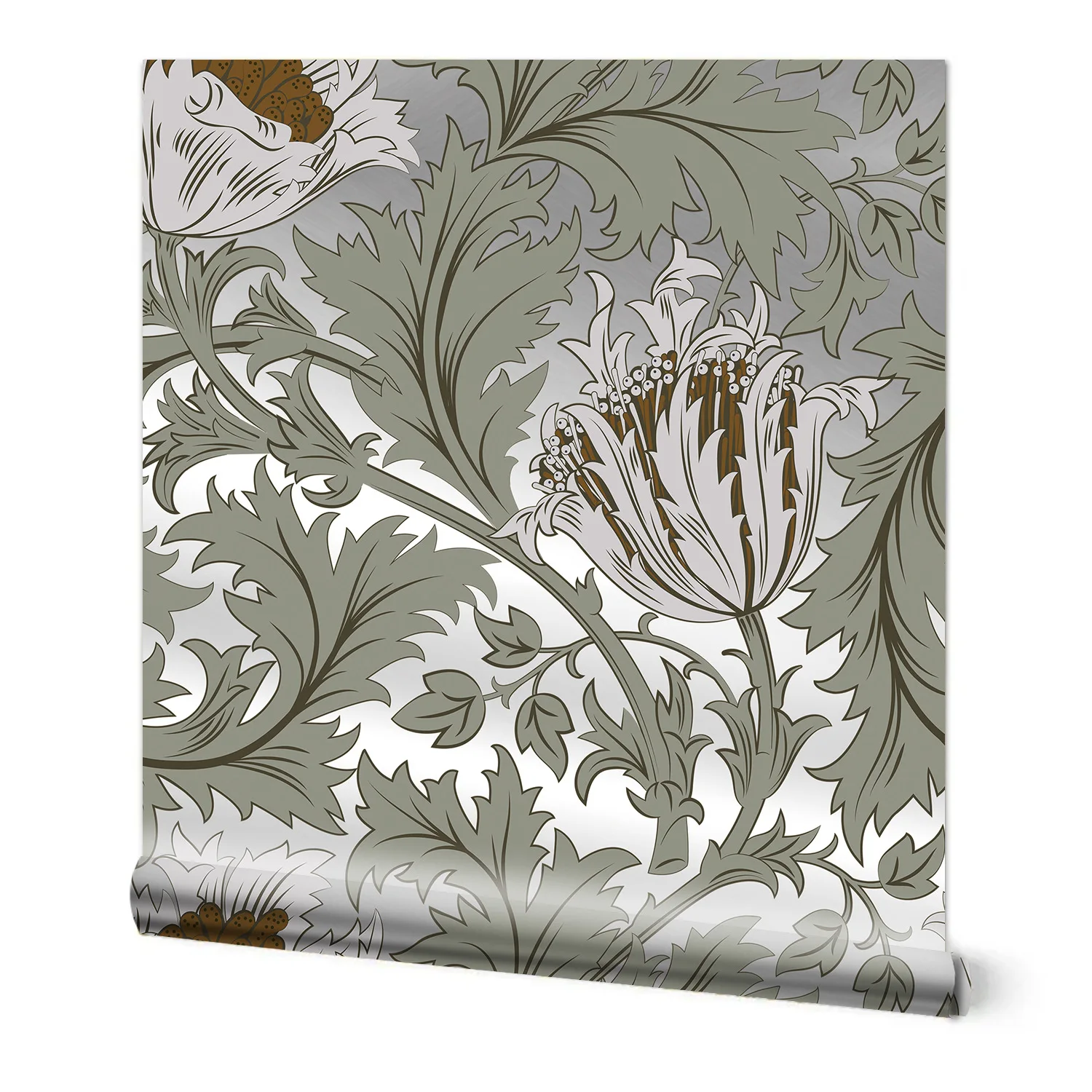 

Floral Peel and Stick Boho Wallpaper Self-adhesive Fresh Flower Wallpaper Mural Retro Furniture Renovation Decor Sticker