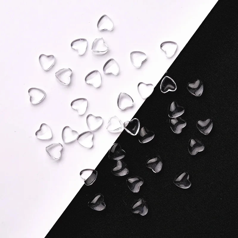 100-400pcs 3D Transparent Love Heart Charms for Nail Art Decoration, Clear Resin Nail Charms with Rhinestone for Manicure Access