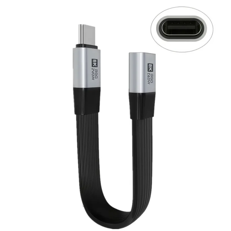 Right Angle USB C Extension Cable,90 Degree USB C Male To Female,80Gbps/240W/8K,for Thunderbolt 5/4/3, USB 4, SSD, MacBook, Dock