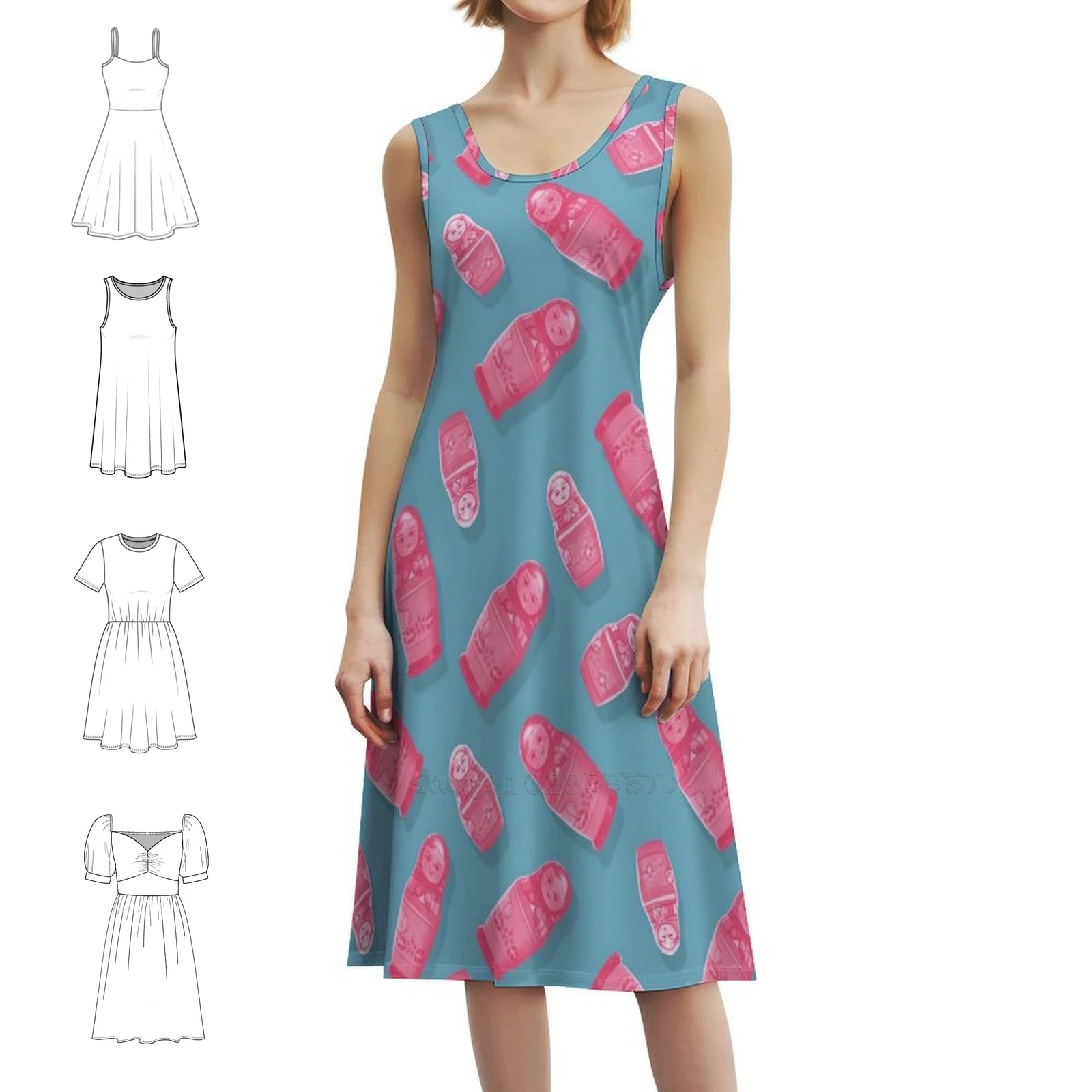 

Шикарное платье матрешки в стиле бохо, элегантное модное пляжное платье для свадебной вечеринки, матрешка с узором, женская одежда Matrioska Matriosca