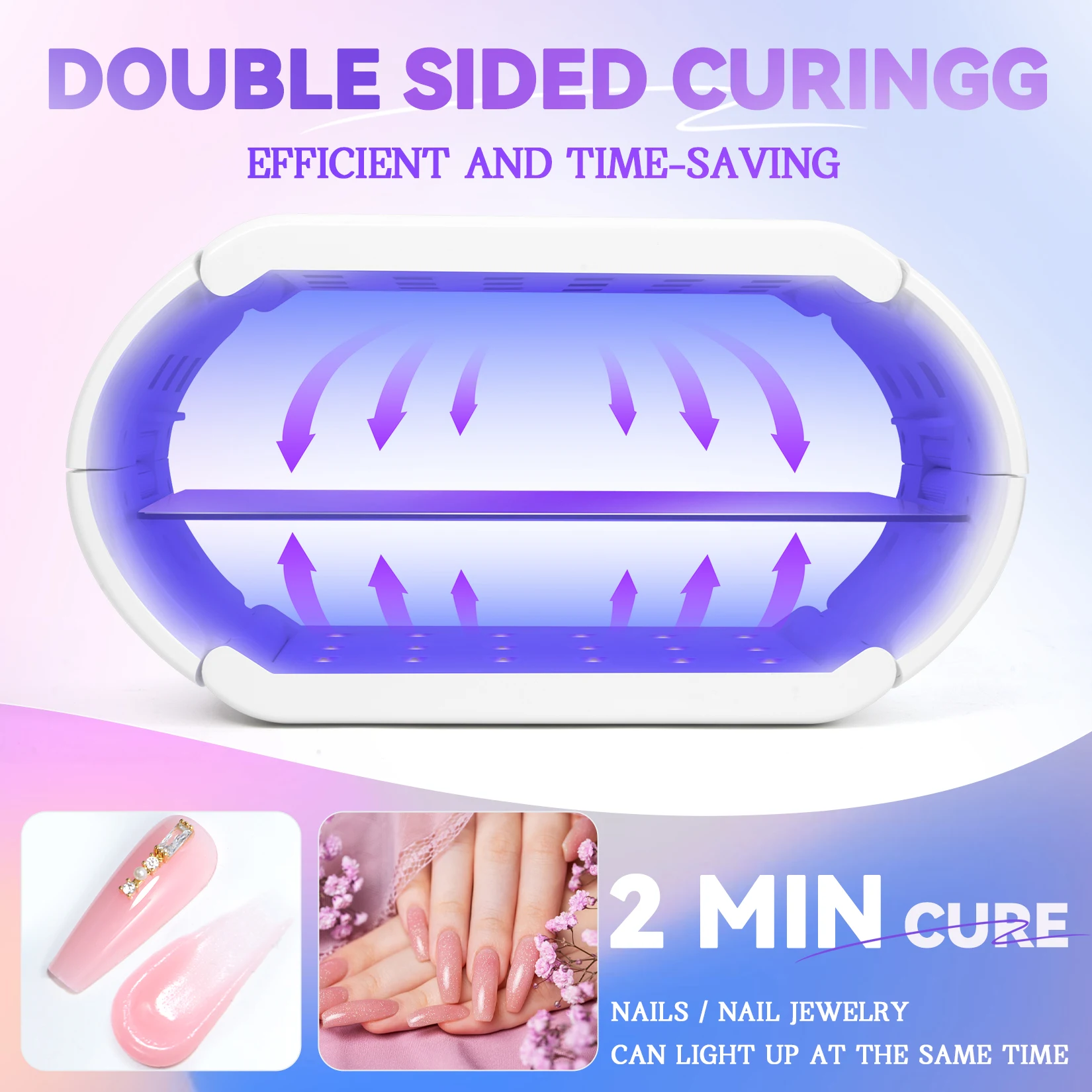 Double Sided UV Lamp for Resin Curing US Plug Foldable Portable Fast Curing UV Resin Lamp for Resin Mold DIY Decorative Jewelry
