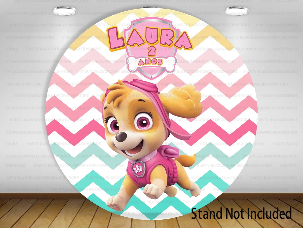Paw Patrol Flying Skye Snow Rescue Dog Everest Cartoon Girls Ryder, telón de fondo para fiesta de cumpleaños, Rocky Rubble Baby Shower