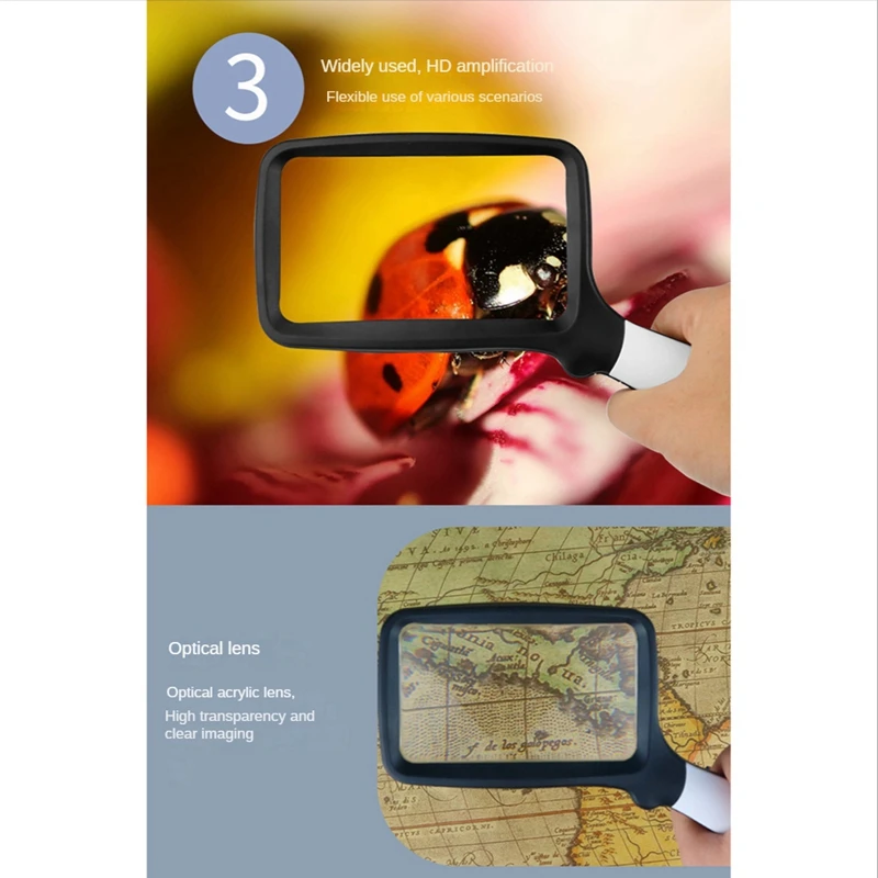 2 Pieces Folding Magnifying Glass Elderly Reading Newspaper High-Definition Agnifying Glass