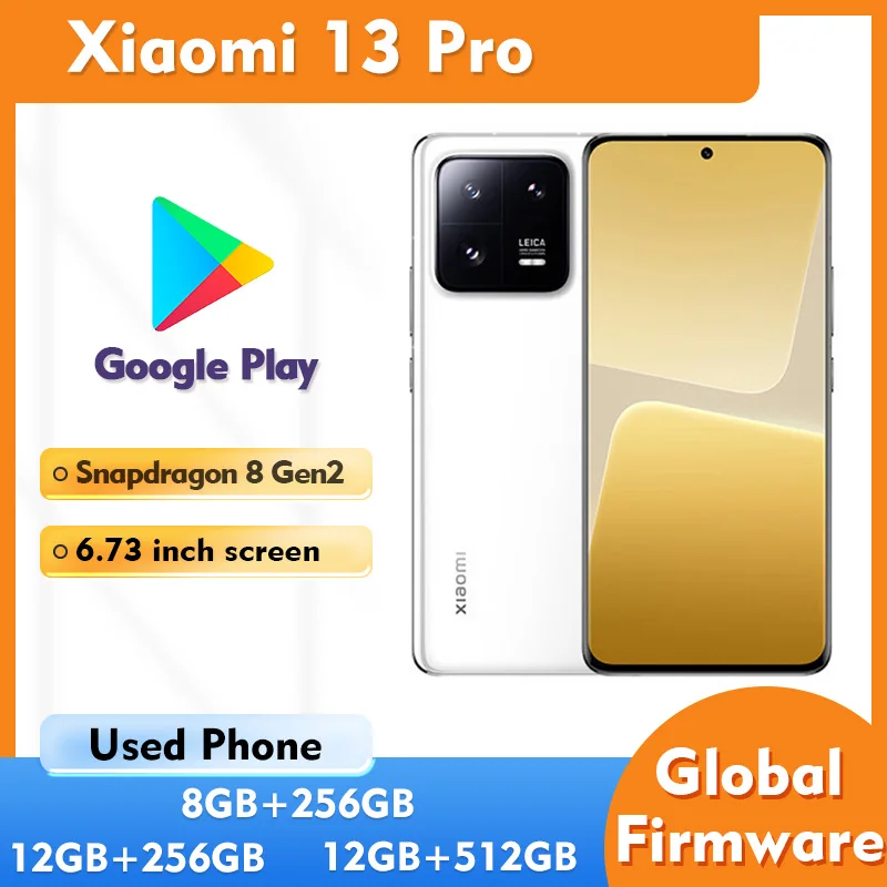 هاتف Xiaomi 13 Pro 5G 6.73in 1900nits 522ppi شاشة Snapdragon8 Gen2 120 هرتز 120 وات 4820 مللي أمبير في الساعة يعمل بنظام أندرويد مستعمل