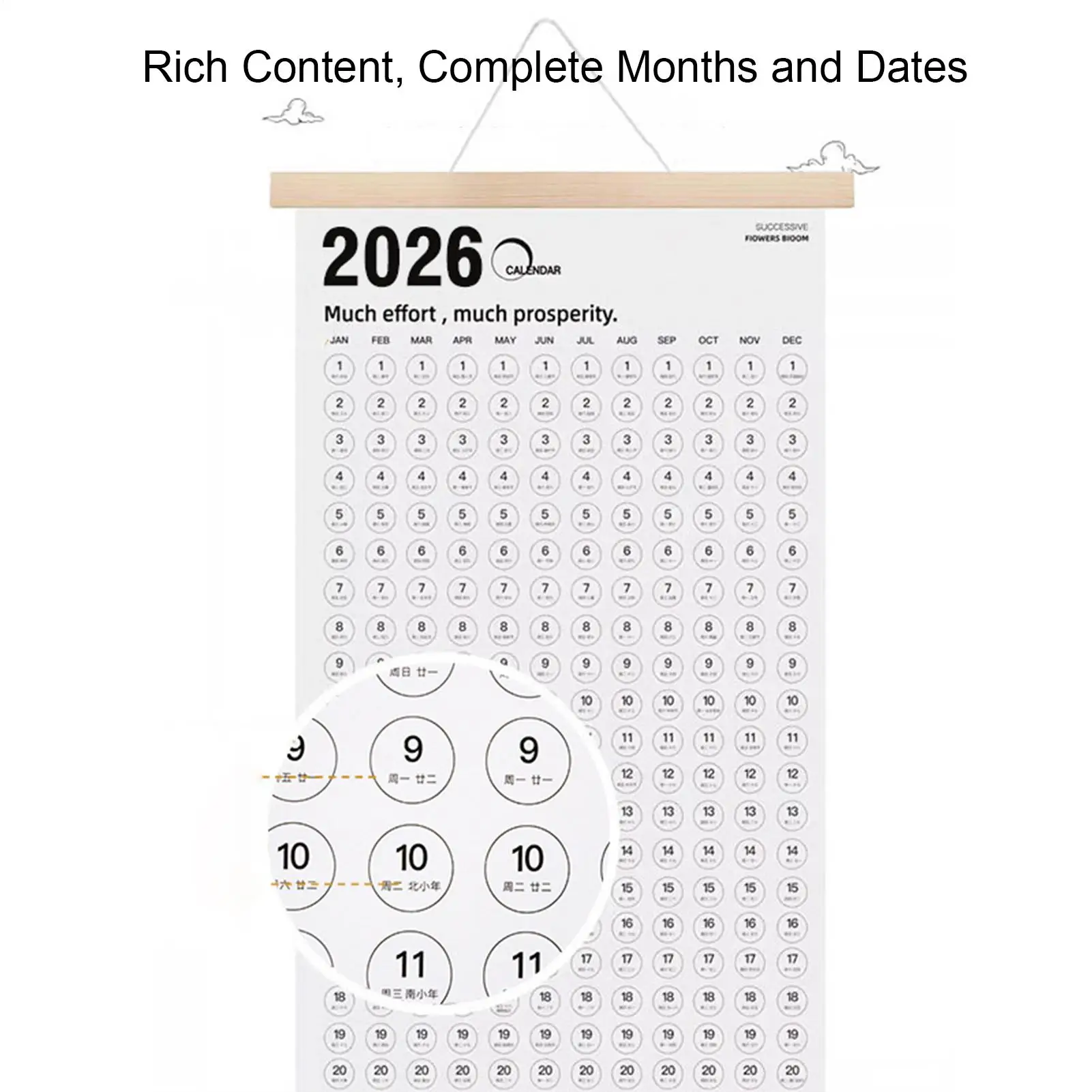 تقويم الحائط 2026-2027 شهري على الوجهين مع ملصقات تقويم حائط كبير 2026-2027 لجدول عيد الميلاد والعام الجديد #3