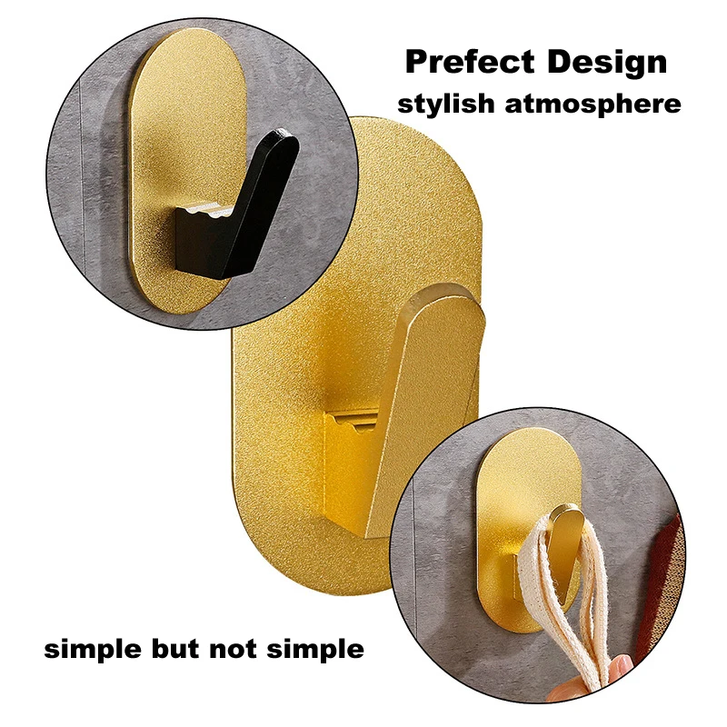 Self Adhesive Hook For Bathroom New Design Hooks Robe Towel Hanger Aluminum Alloy Shower Hook Hangers For Bathroom Accessories