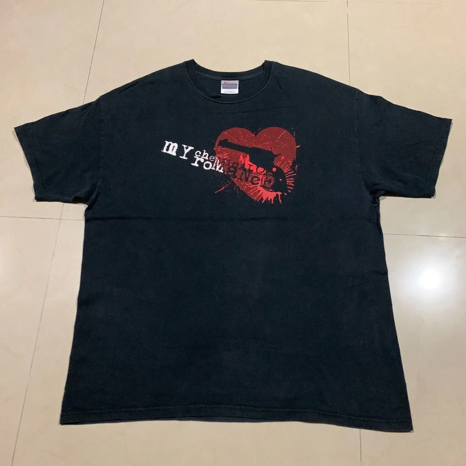 

My Chemical Romance Vintage Fire At Will Gun Pistol Heart Black T Shirt Size Xl
