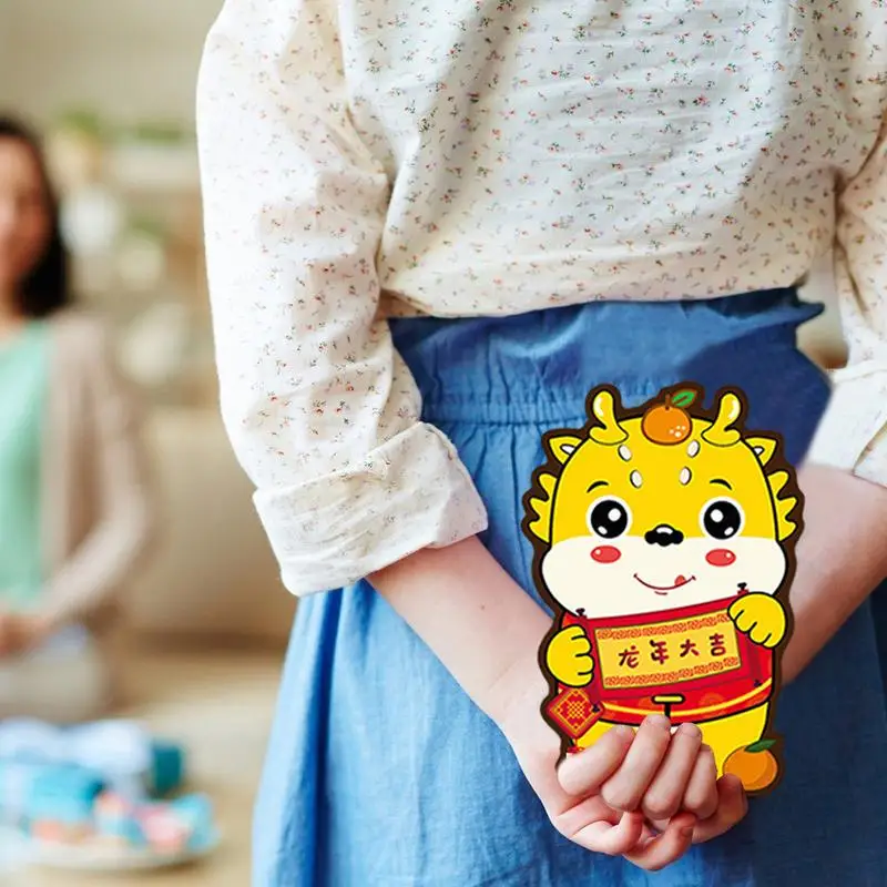 Busta cinese Dragon Red 2024 Cute Dragon Red Pocket 6 Patterns Cartoon Lucky Money buste borsa per soldi fortunata cinese