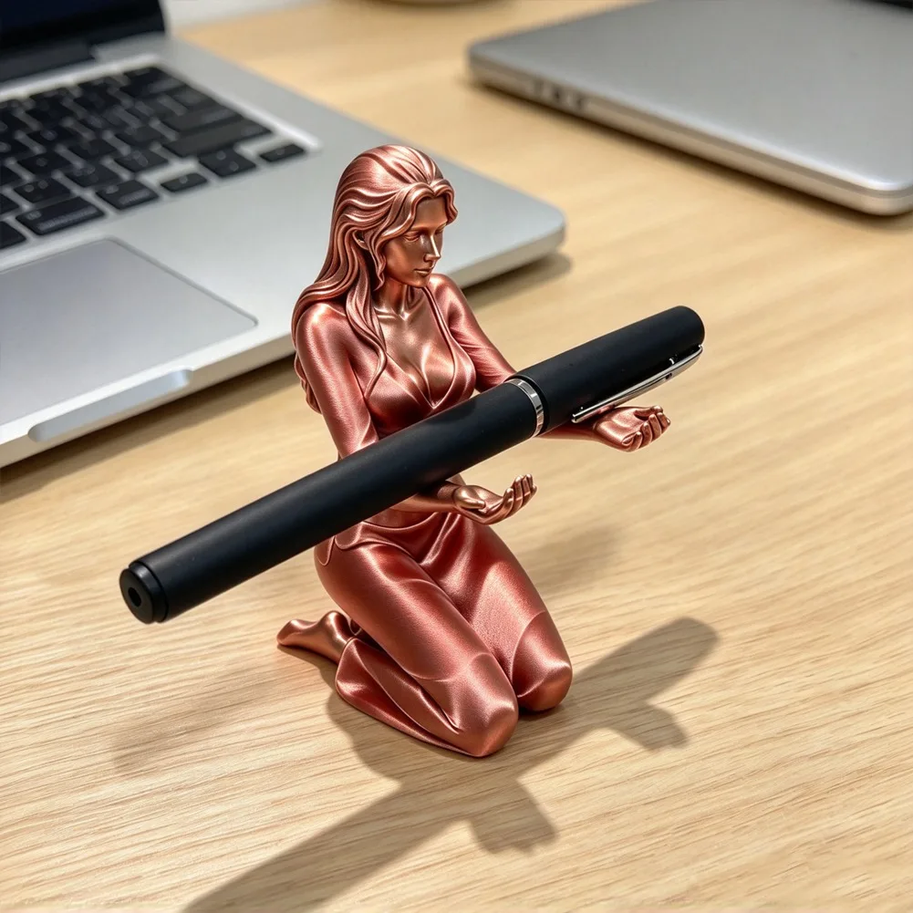Sexy Bikini Girl Pen Holder Funny Desk Kneeling Women Figurine Pencil Rack Office Creative Stationery Organizer Ornament Gift