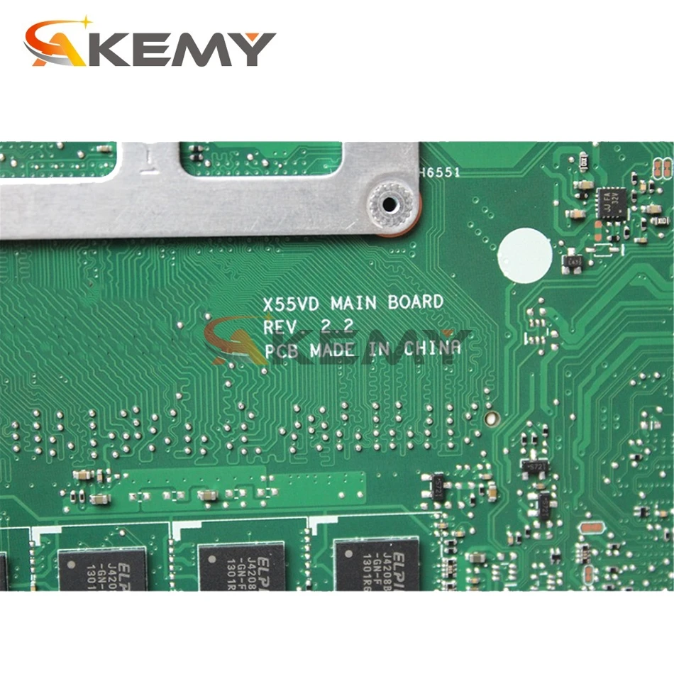 Imagem -04 - Akemy X55vd Laptop Motherboard para Asus X55vd X55v X55 Original Teste Motherboard Rev2.1 Rev2.2 Gt610m