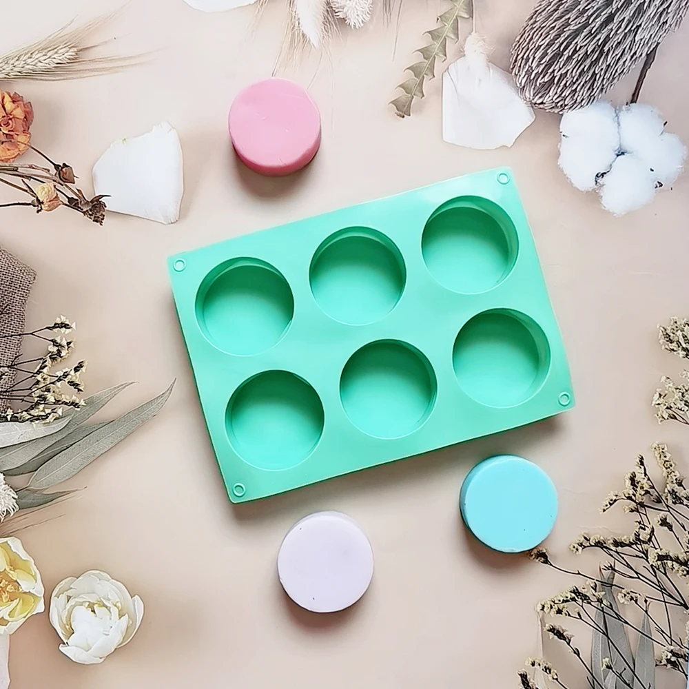New 6 Cavity Cylinder Silicone Cake Mold For Cookies Making 3D Handmade Kitchen Reuse Baking Tools Decorating Mousse Mould