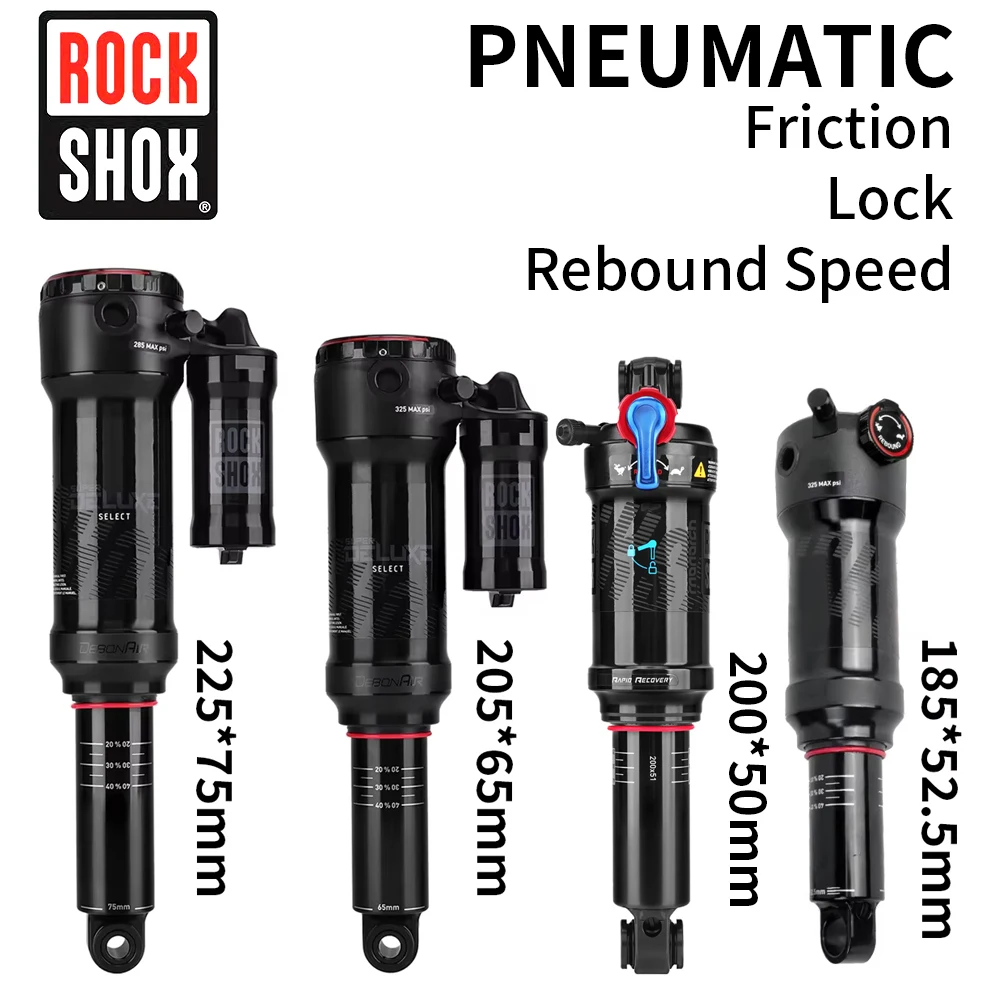 ROCKSHOX MONARCH RL 200*50mm Deluxe Nude RL3 C1 Rear Shock 185*52.5mm Air 185/205/225 Trunnion Pneumatic Softtail Mountain Bike