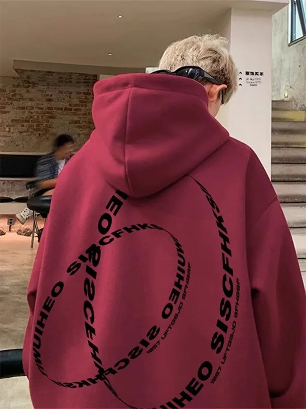 

Утепленная толстовка большого размера свободного кроя для осени и зимы: модная уличная одежда, дышащая, ветрозащитная, немнущаяся