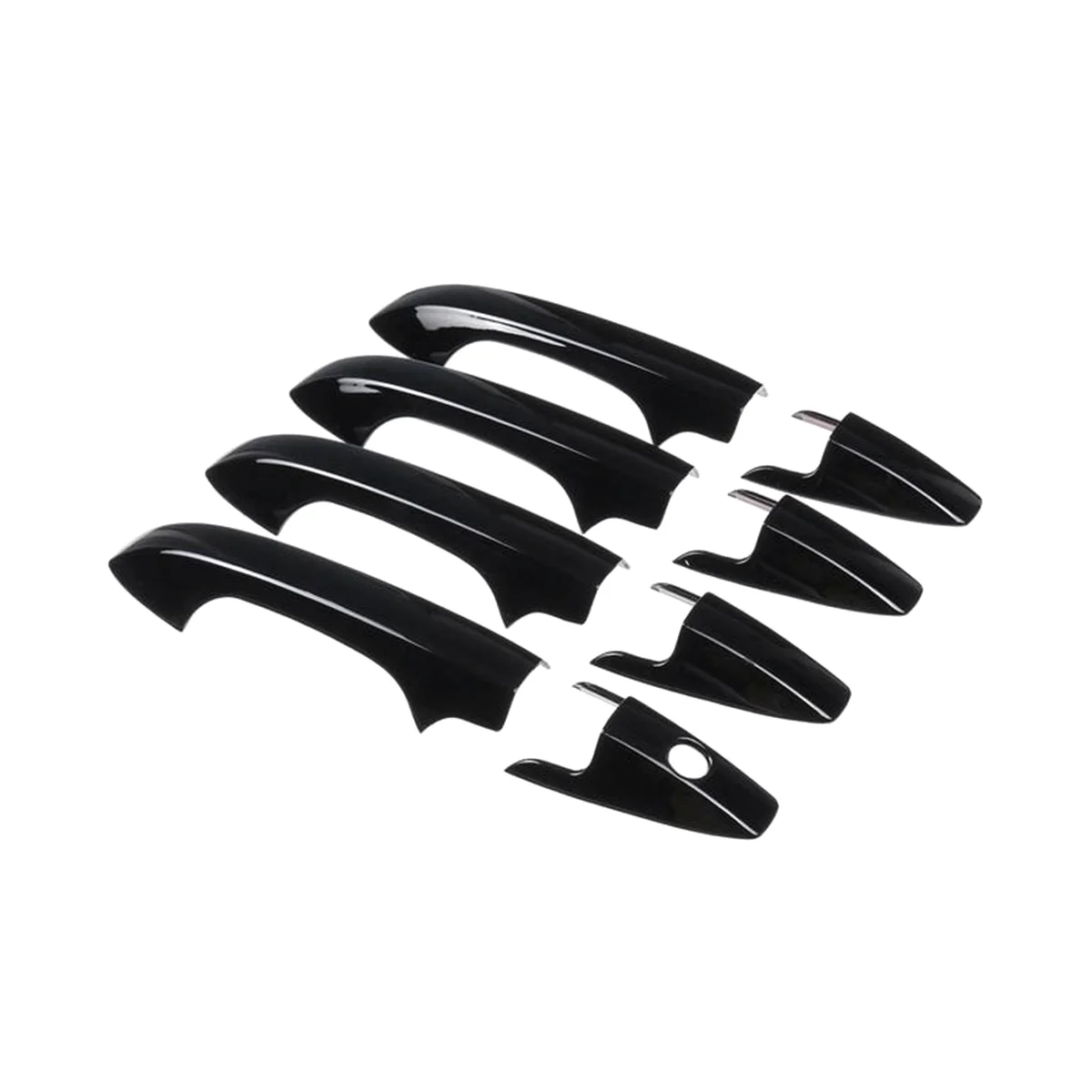 8Pcs Black Car Door Handle Cover Trim Catch Cap Stickers Exterior Door Handle Cover for Honda CR-V 2007-2011