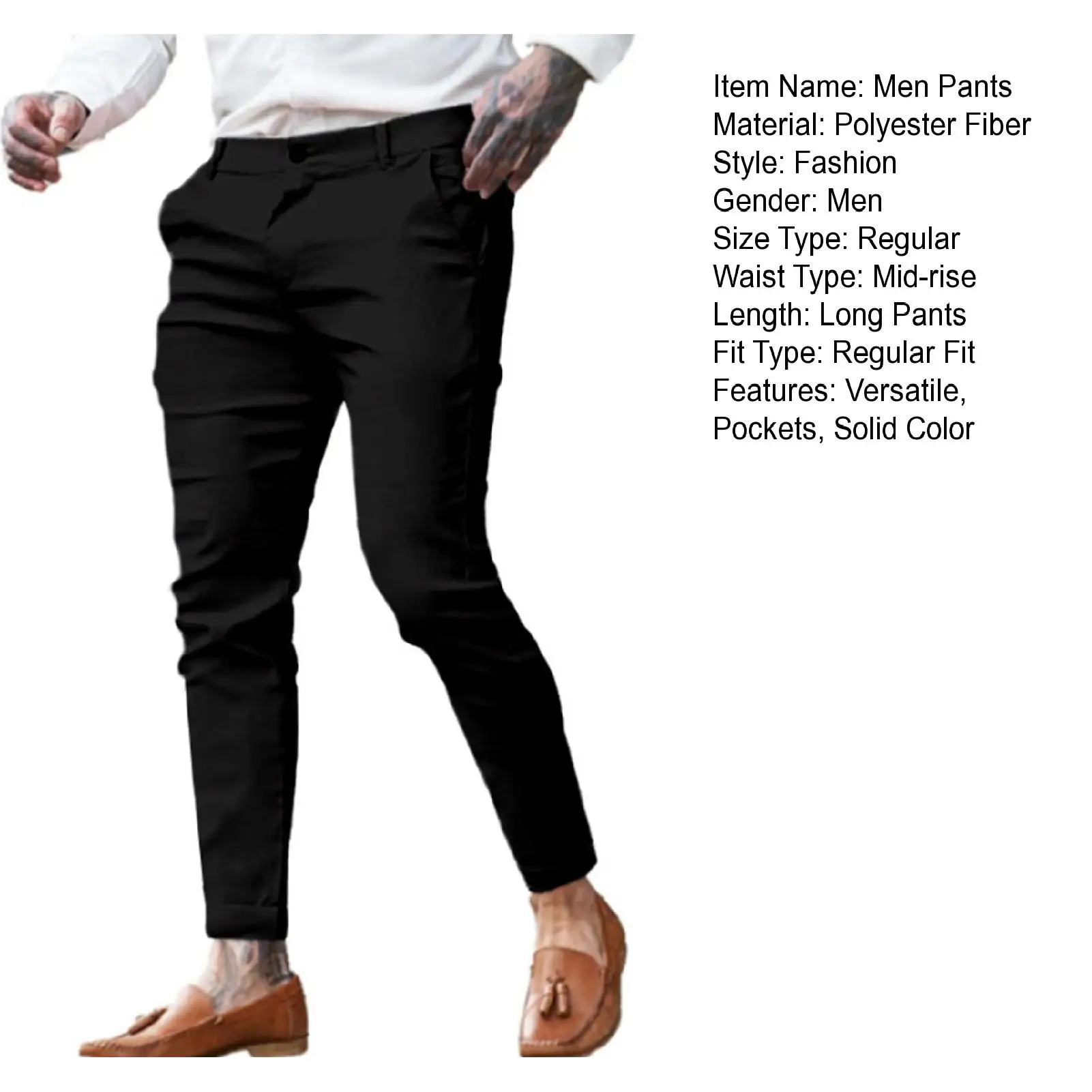 Men Spring Pants Stylish Men's Slim Fit Ninth Pants with Pockets Zipper Closure Comfortable Streetwear Trousers for Ankle Length