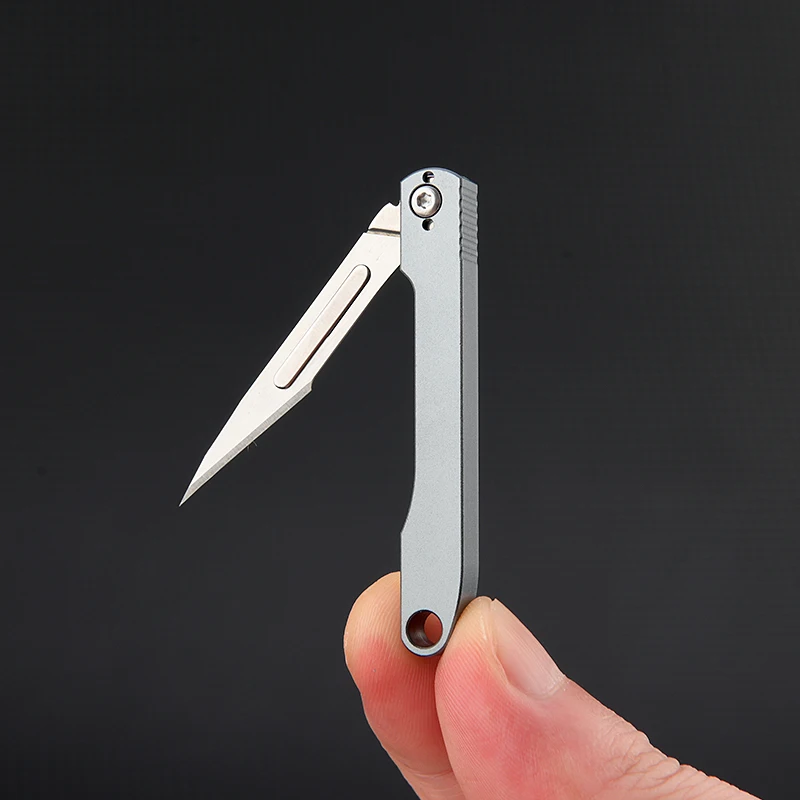 Aluminum Alloy Mini Folding Knife Portable Removable EDC Surgical Knife Tool Outdoor Utility Knifes Surgical 10 Blade Free