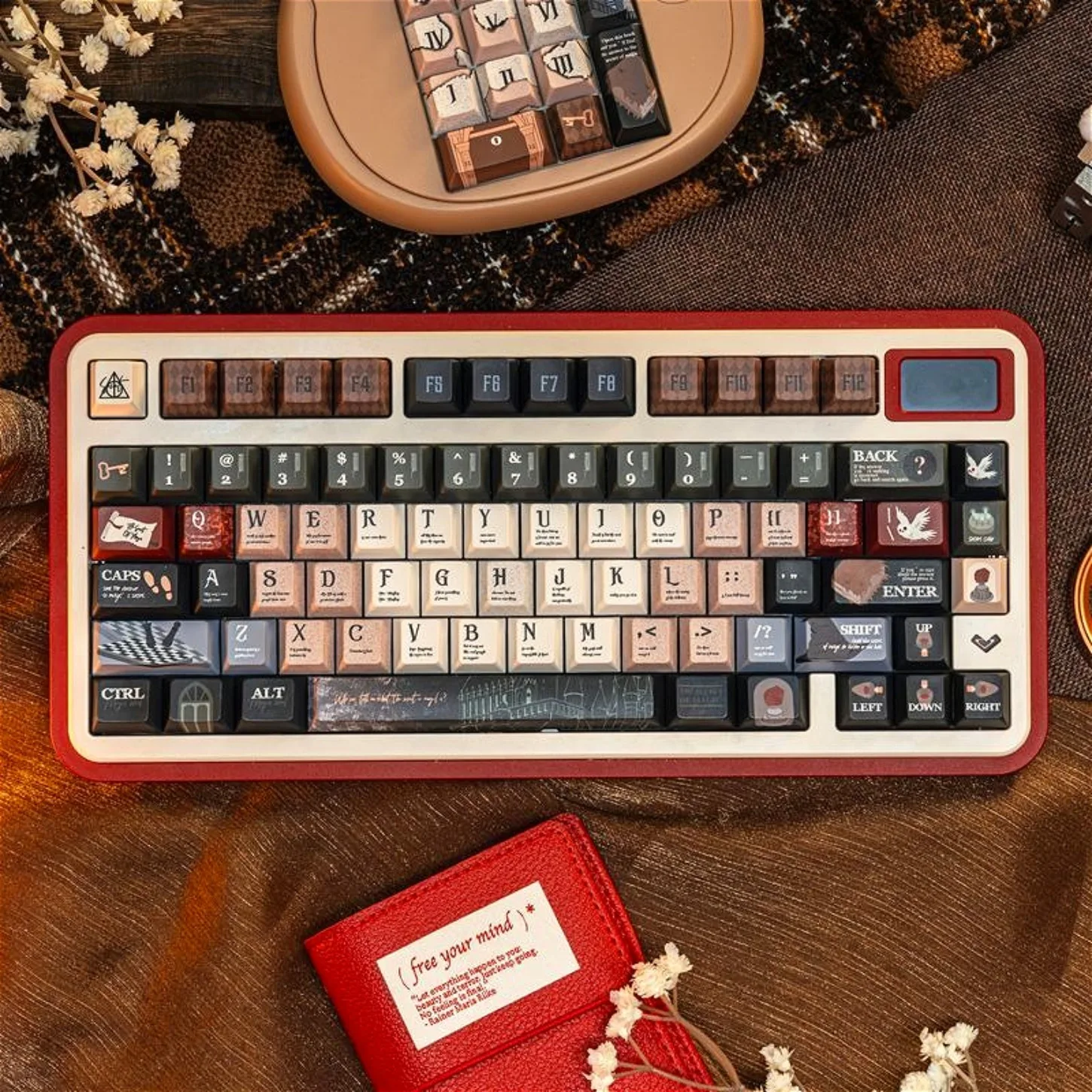 

Magic Academy Retro Themed Cherry Key Cap Kit PBT 137 Key Compatible with 60/64/84/98/108 Mechanical Keyboard