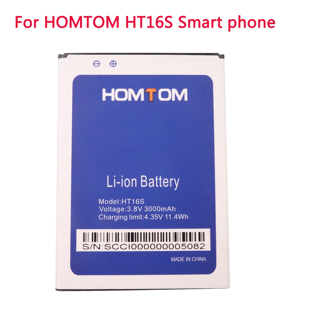 

100% New Original HOMTOM HT16S 3000mAh Phone Battery For HOMTOM HT16S Replacement li-ion Back-up Battery Smartphone Batteries