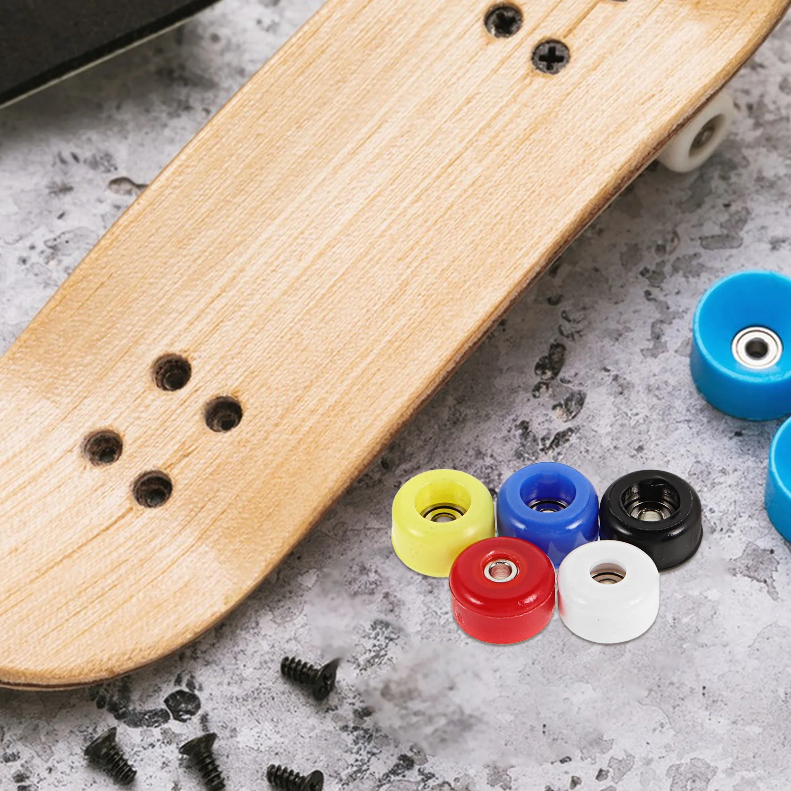 5 قطعة عجلات تحمل لوحة الأصابع التحكم السلس في الحركة لوح تزلج صغير عجلات قابلة لإعادة الاستخدام تصميم عملي تحكم مرن