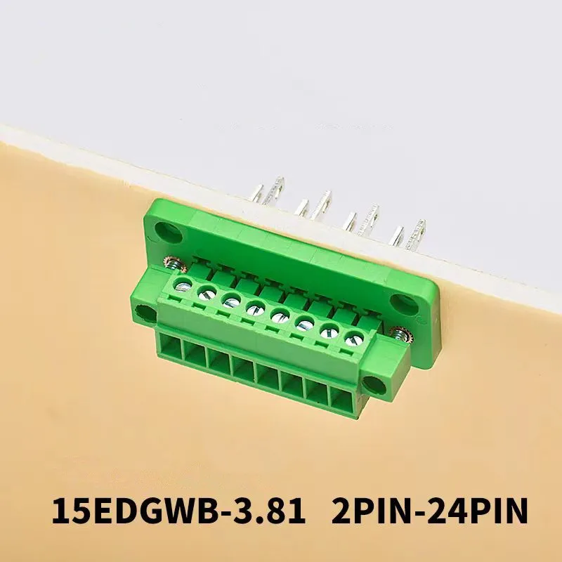 5Sets 3.81Mm Pitch Door Muur Pluggable Terminal Blokken 15Edgwb 3.81 2/3/4/5/6/7/8pin Plug + Pin Header Set