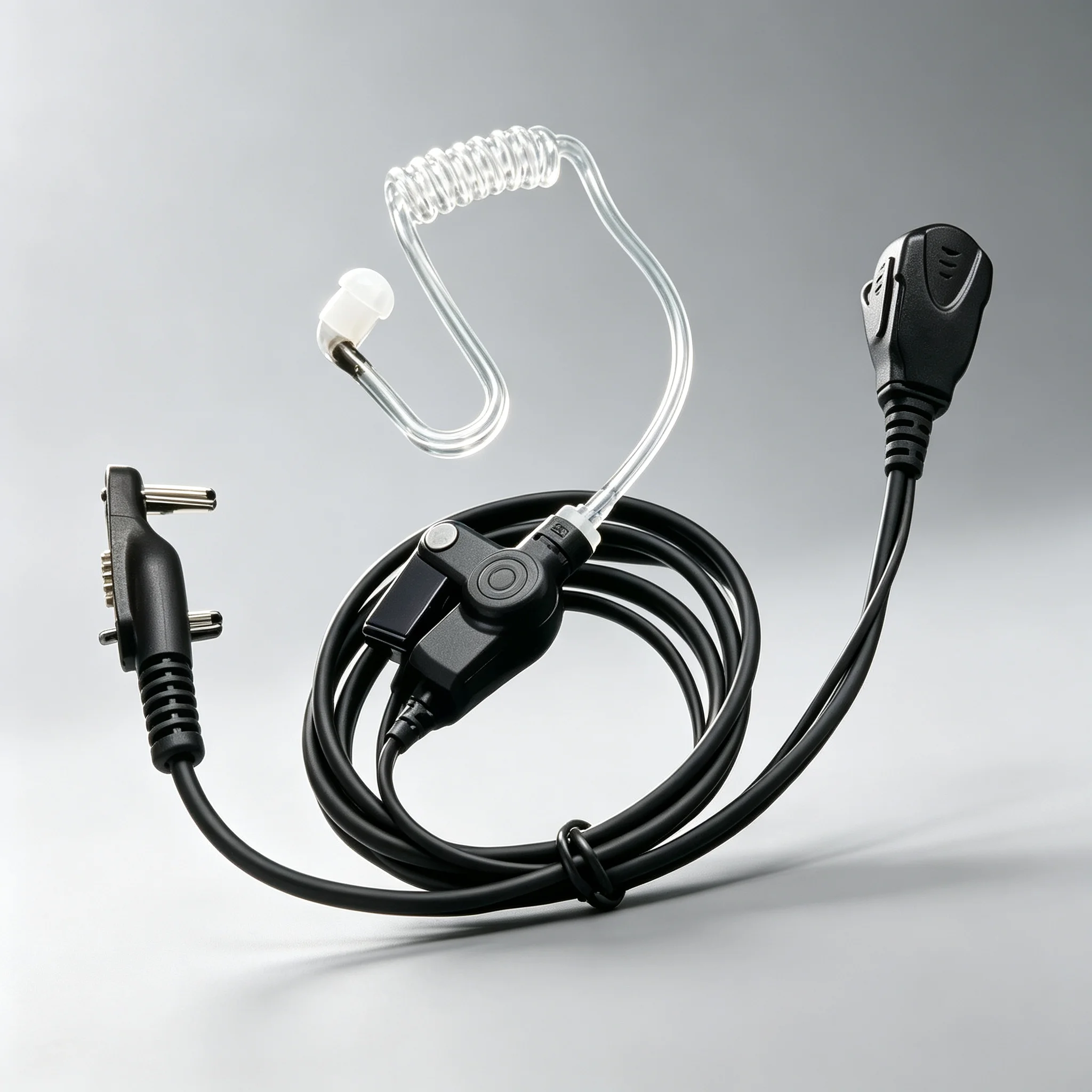 7.1mm Adjustable Throat Mic Headset Noise Cancelling Finger PTT Earpiece for VX-829 Two Way Radio