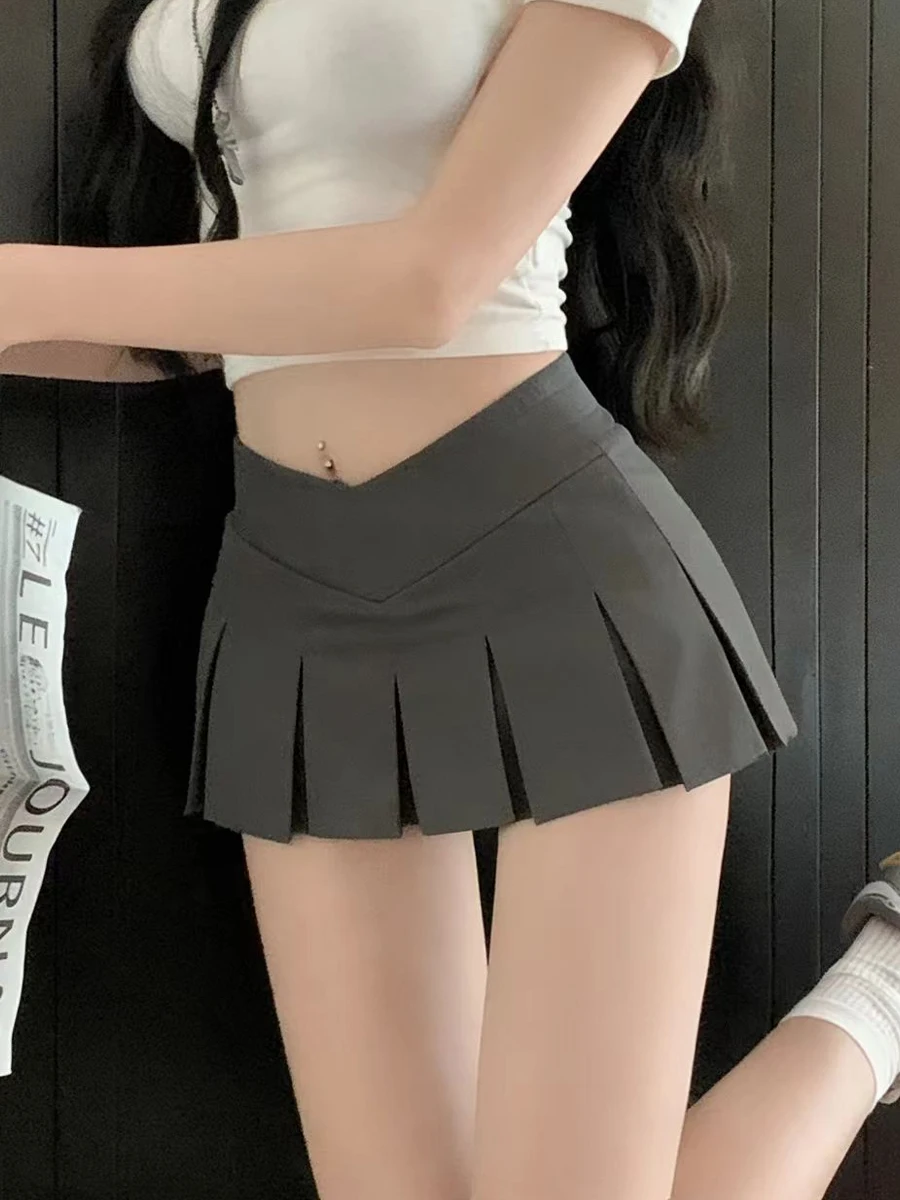 

Плиссированная юбка-шорты в стиле преппи для девочек, ультракороткая, А-силуэт, с эффектом похудения, весна-лето