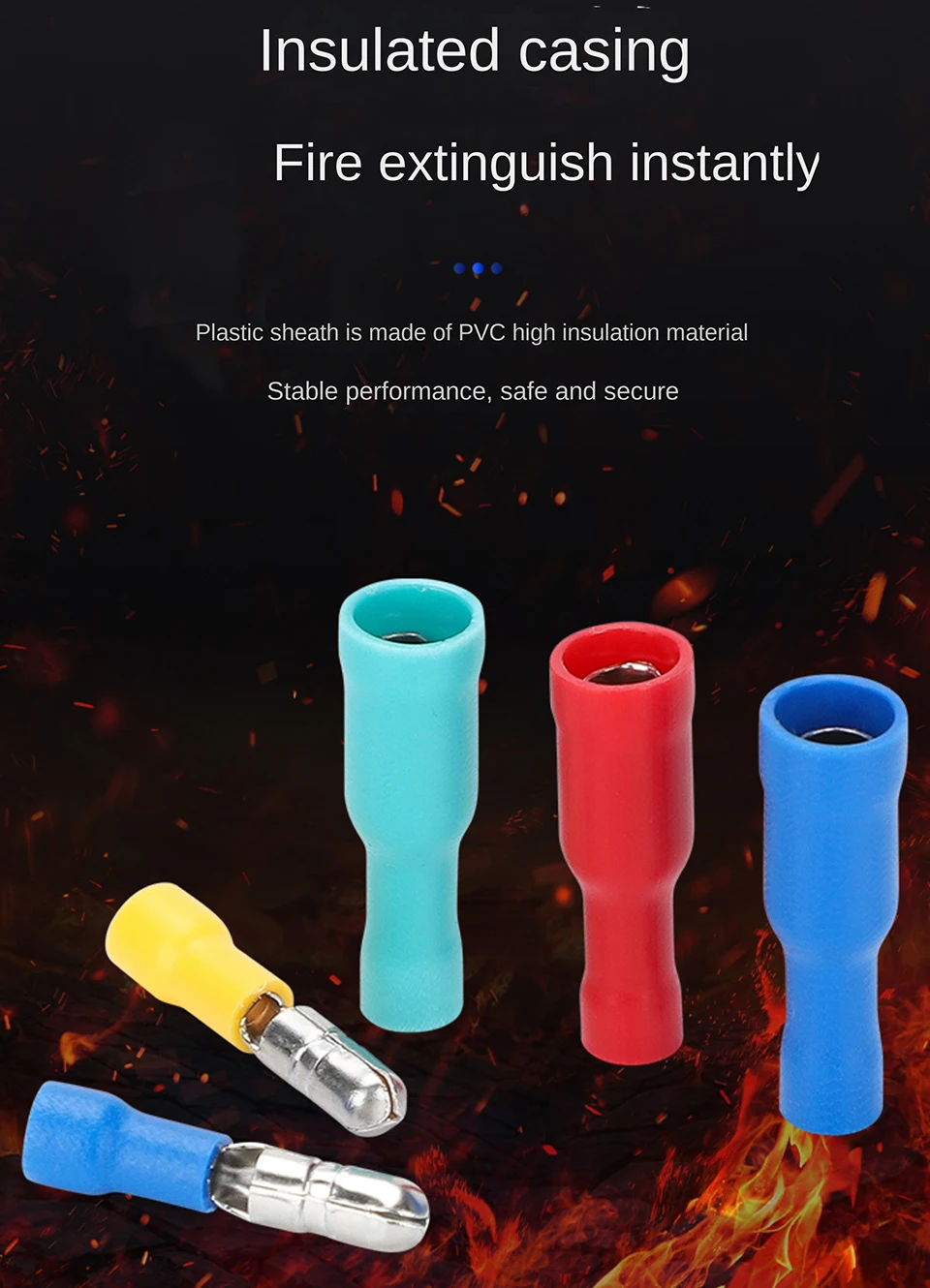 Kugelförmige Anschlussklemmen MPD FRD Elektrische Kabelverbinder Männlich Weiblich Schnellverbinder PVC-Isolierte Crimpklemmen Kabelstecker – Detail 3