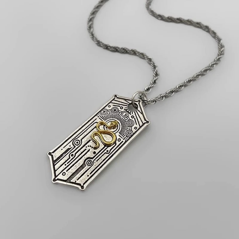 

Buyee 925 Sterling Silver Male Pendant Chain Elegant Golden Snake Necklace for Men Women Fashion Unique Fine Jewelry Chain Gift