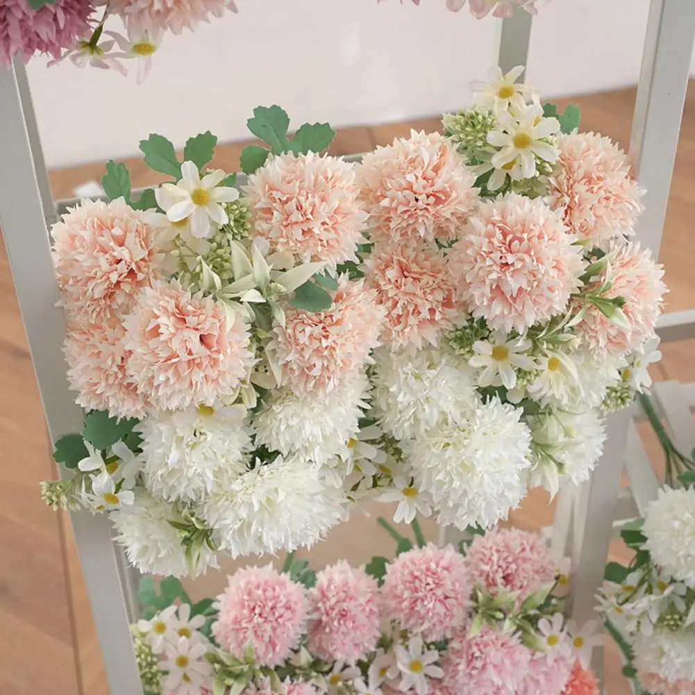 

Fake Flowers Blue Bouquet Hydrangea Artificial Flowers Fake Chrysanthemum Dandelion Table Centerpiece Wedding Party Decor