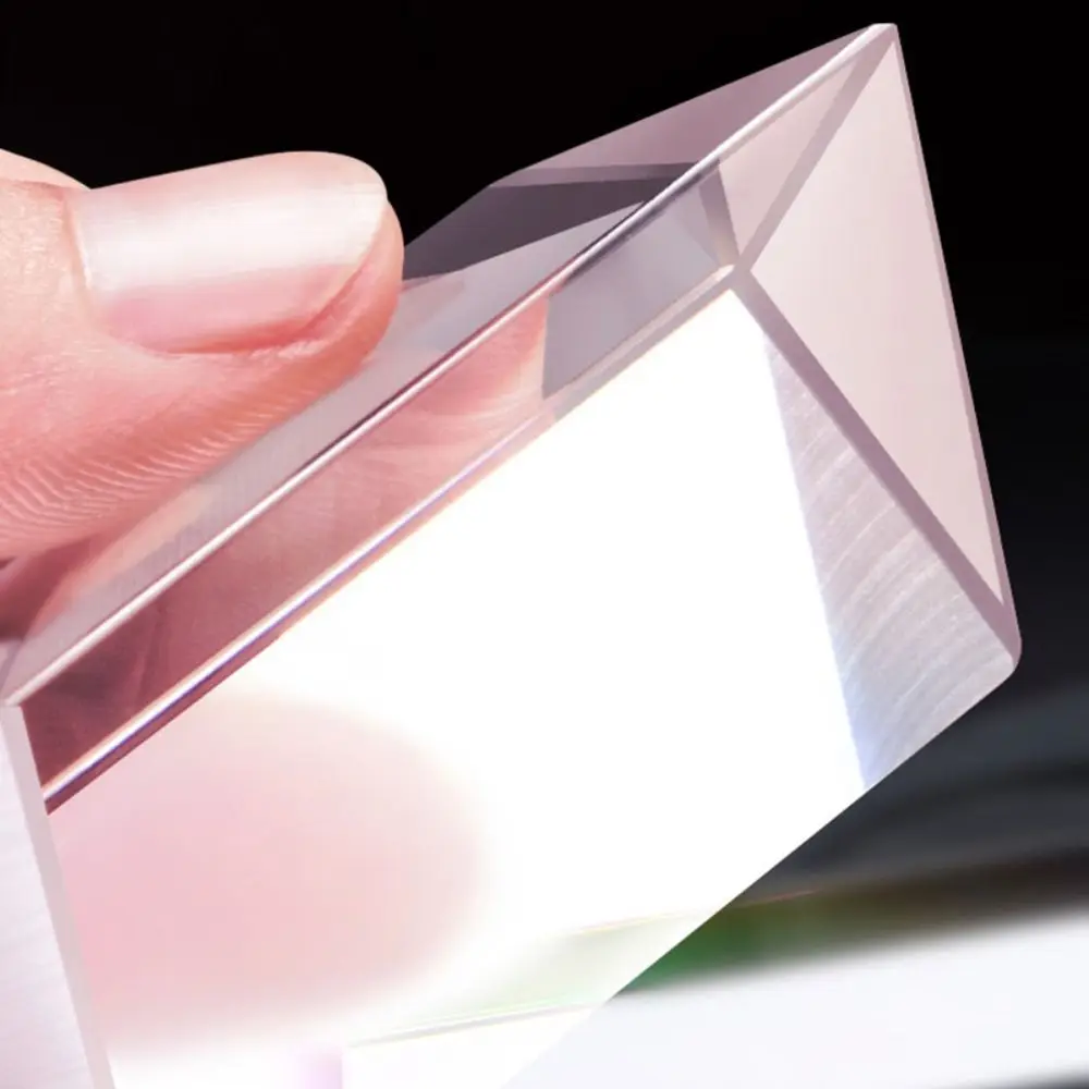 Кристаллическая физическая оптика, призма, семь цветов, оптическое стекло, радужная треугольная призма, дизайн призма, семь цветов, трипризма, студенты