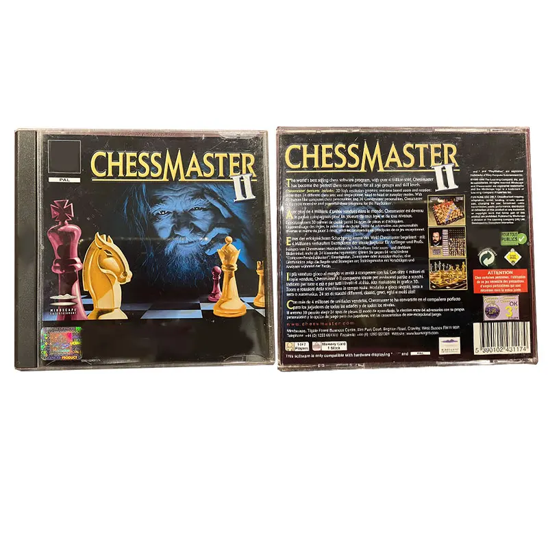 

PS1 CHESSMASTER II PAL Copy Disc Game Black Bottom Unlock Console Station 1 Retro Optical Driver Video Game Part