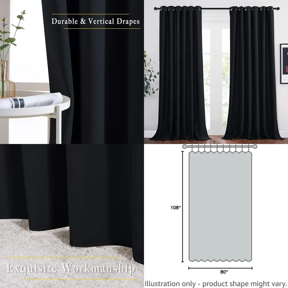 

Термоизолирующие светонепроницаемые шторы, 80x108, комплект из 2 штук для прихожей или раздвижных дверей