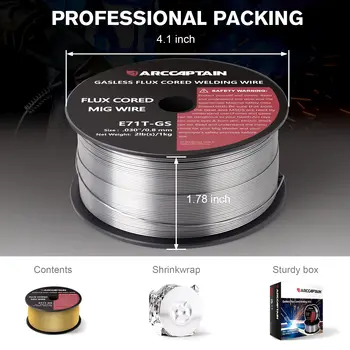 2公斤 0.8毫米 無氣MIG焊絲 碳鋼自保護焊絲 E71T-GS 焊錫配件,適用於MIG焊機 10 最佳銷售 熔焊絲 - №3