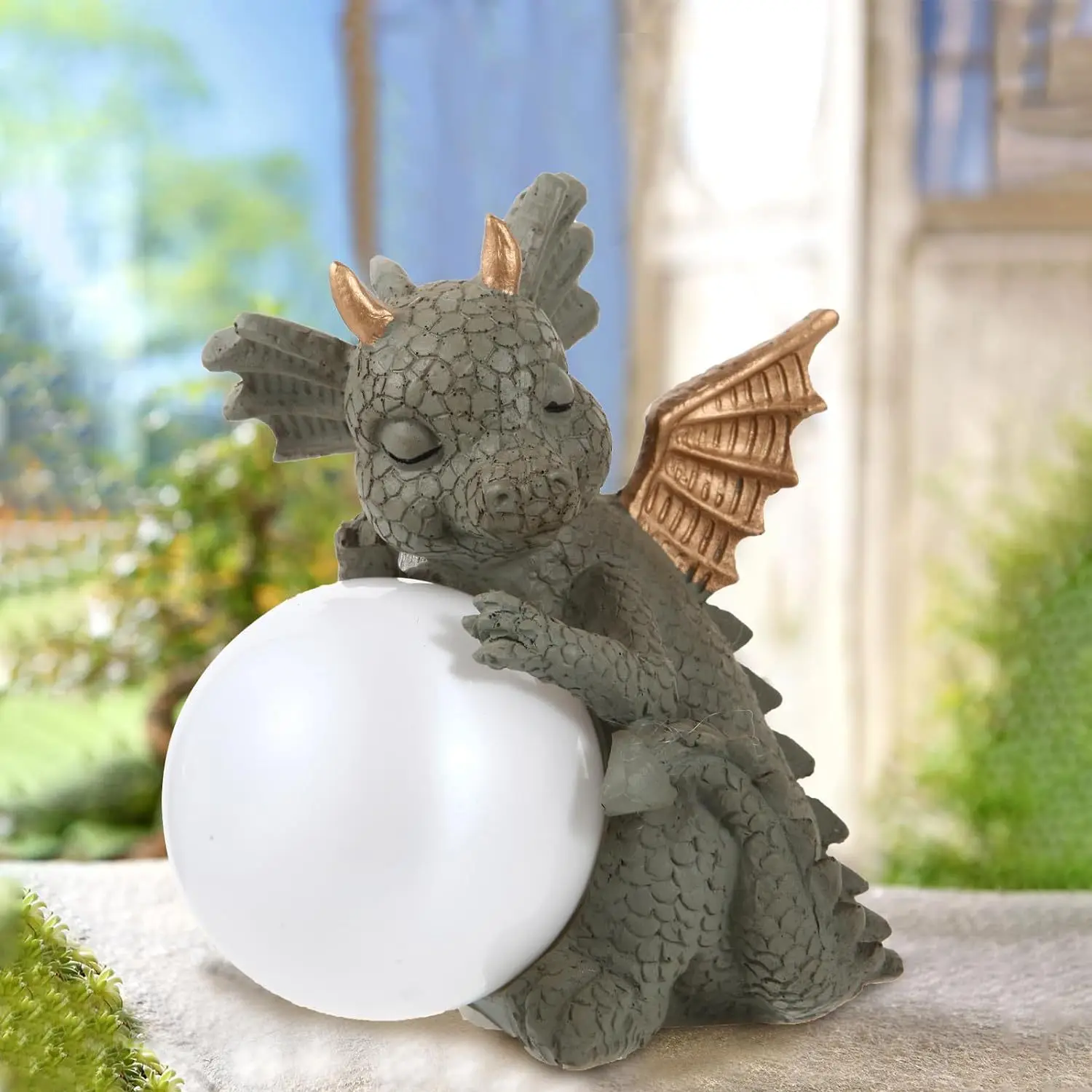 Creative Western Dragon Resin Floor Lamps Led Luminous Moon Standing Light Bedroom Living Room Home Decoration Festival Gifts