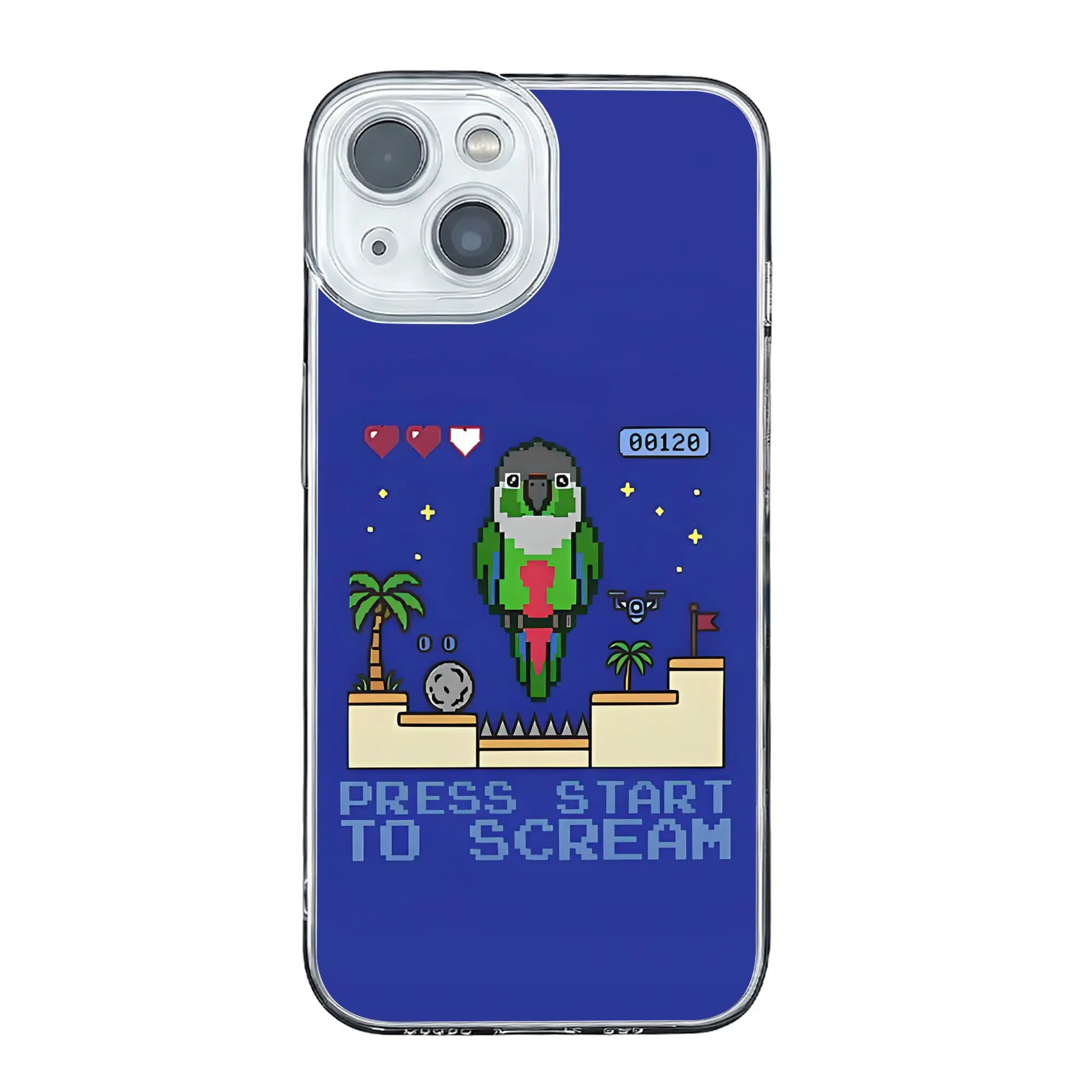 Video Game Press Start To Scream Green Cheeked Conure Pixel Nerd Soft Phone Case for IPhone 17 16 15 14 13 12 11 Pro Max Cover