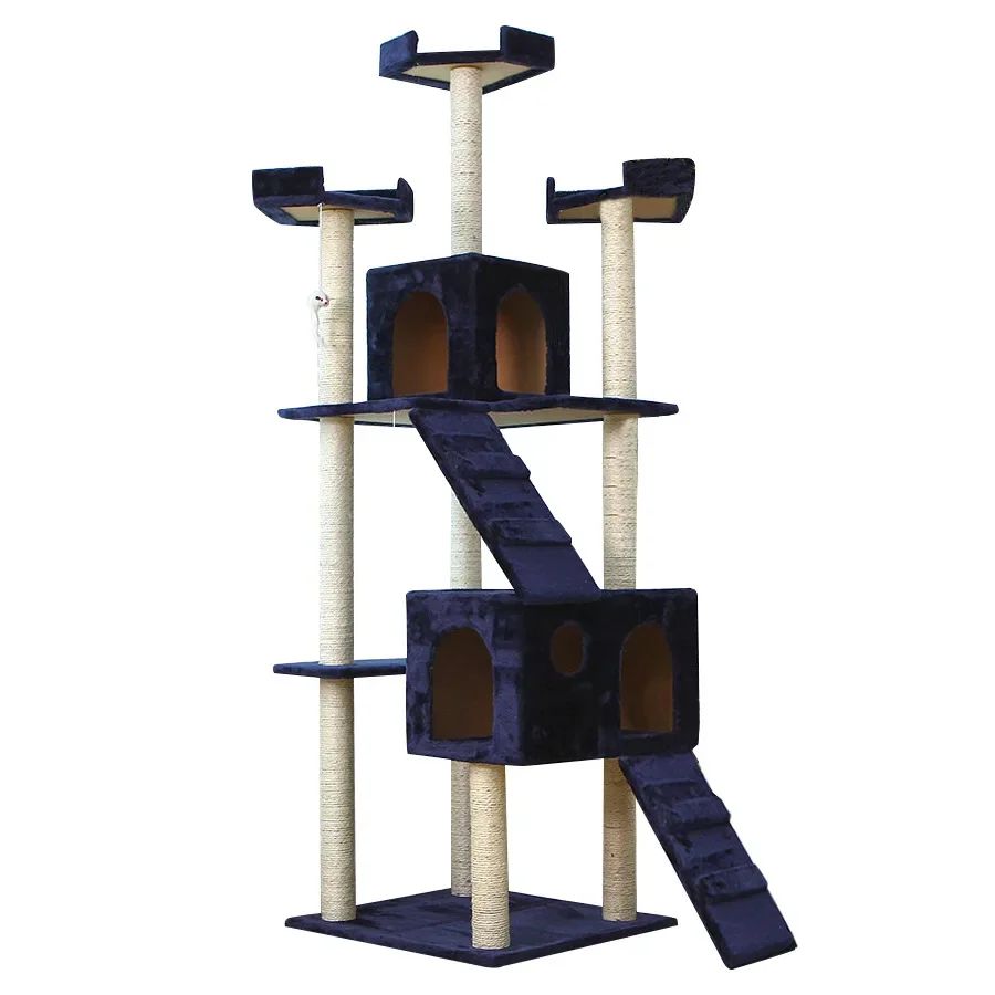 

Large Wooden Scratch Climbing Tower Fashion Diy Cat Tree Scratching Post Cat Tree to Ceiling