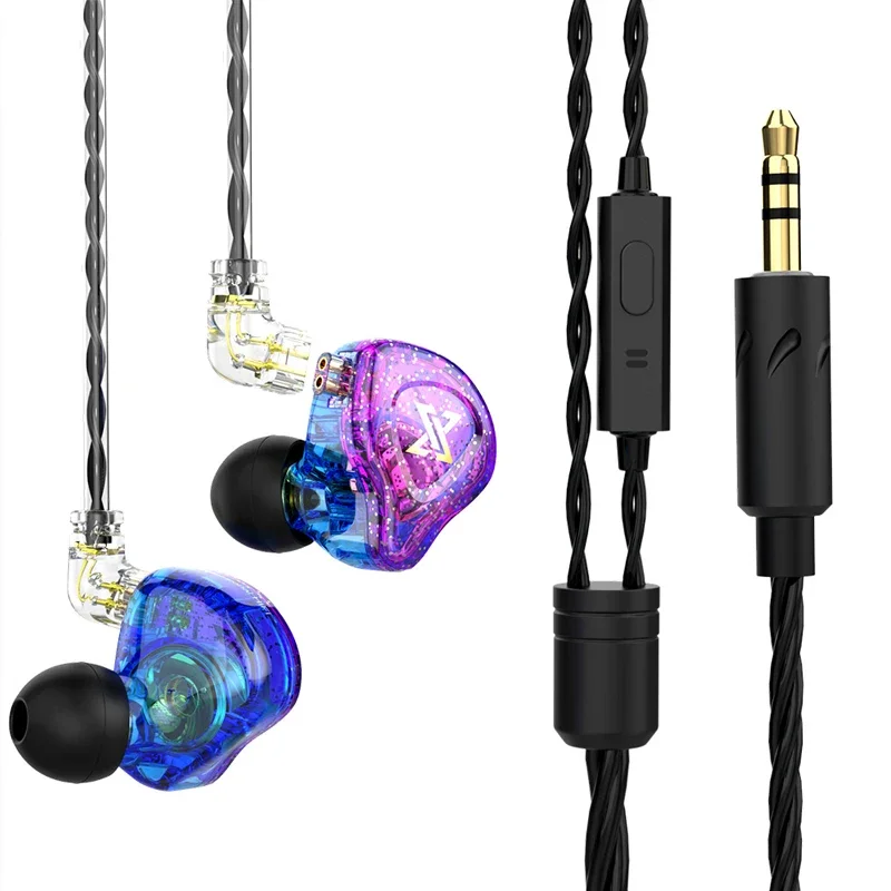 QKZ AK3 FiLe Kabelgebundener Kopfhörer mit Mikrofon, HiFi-Musikmonitor, Bass-Kopfhörer, Headset mit Geräuschunterdrückung für Sport-Gaming-Ohrhörer
