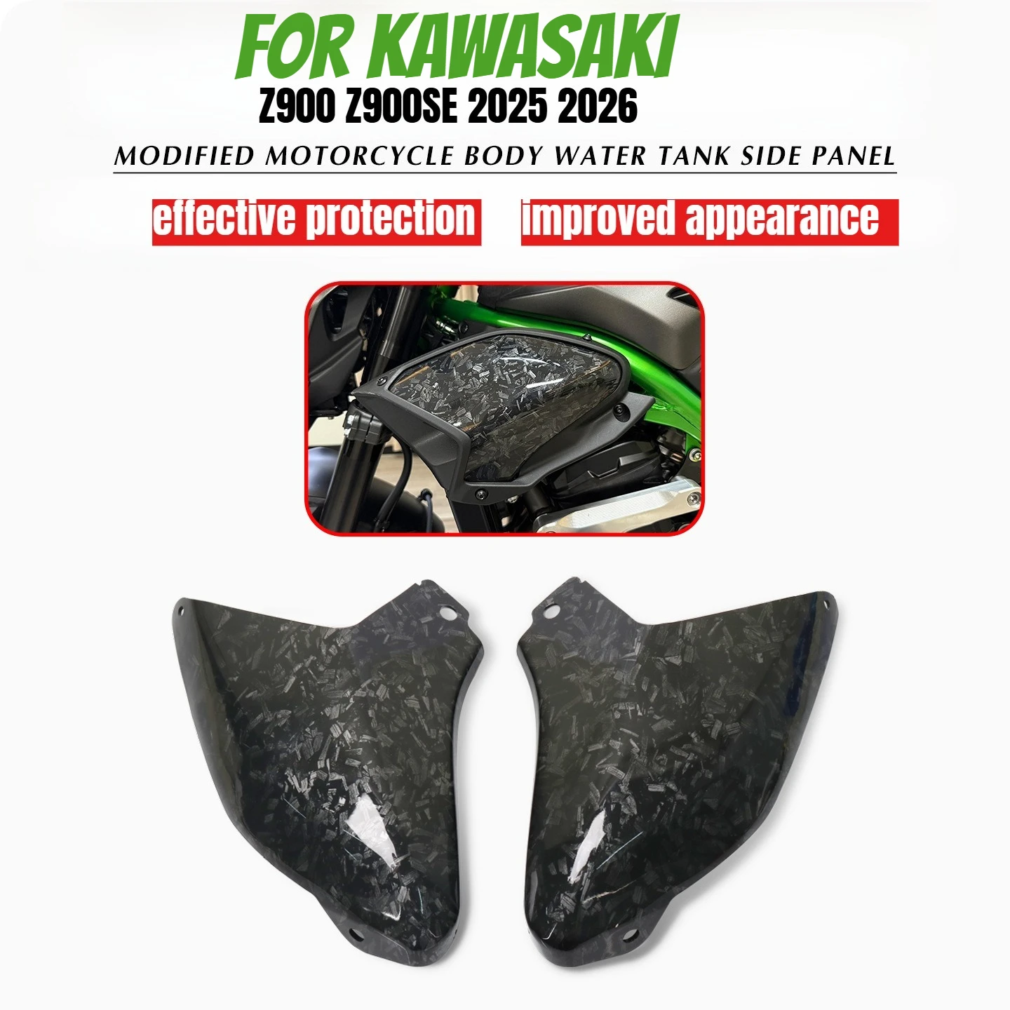 

For KAWASAKI Z900 Z900SE 2025 2026 NEW Motorcycle Water TankAir Inlet Cover Side Gas Guard Left & Right Side Panel Shell Cover