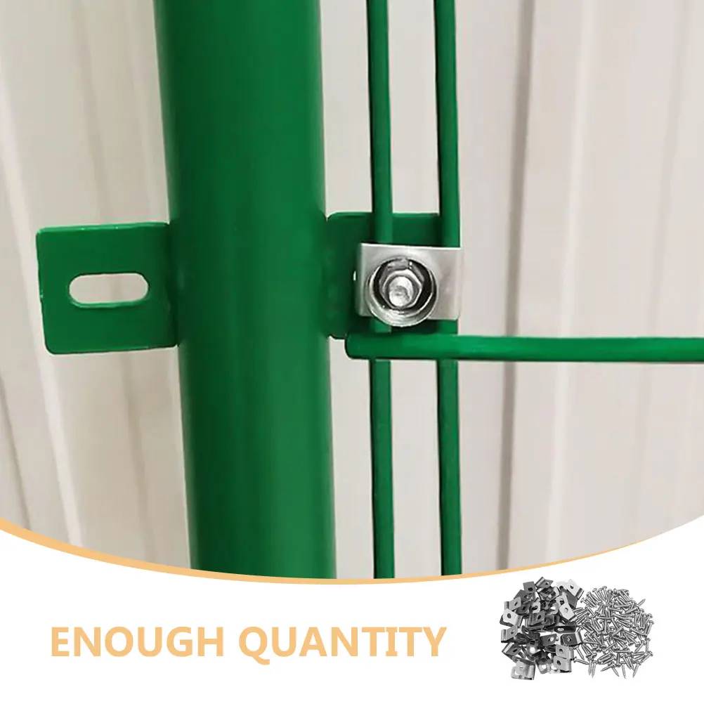 

100 Sets Stainless Steel Wire Clamp Fence Clips Agricultural Fencing Clamps Cage with Screws Metal Mounting Net Folder