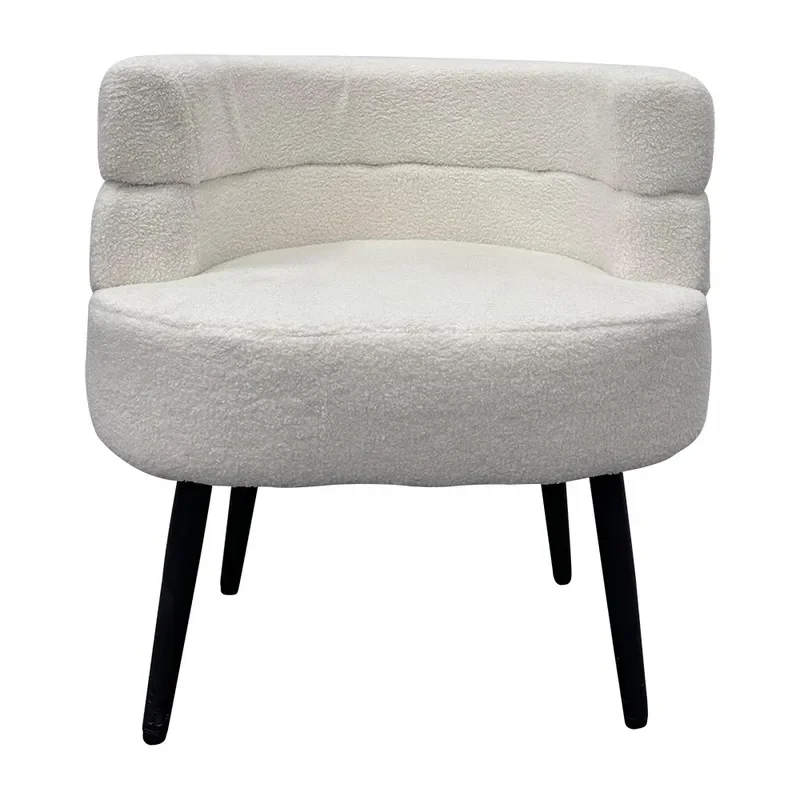 Wrought Iron Flannel Single Sofa Chair for Hotel Reception Negotiation and Home Use with Backrest and Armrest Dining Chair
