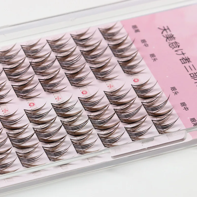 Schwarz braun einzelne Cluster segmentiert Fee Fischschwanz kleine Teufel Wimpern natürliche 3d falsche Wimpern koreanische Make-up-Erweiterung