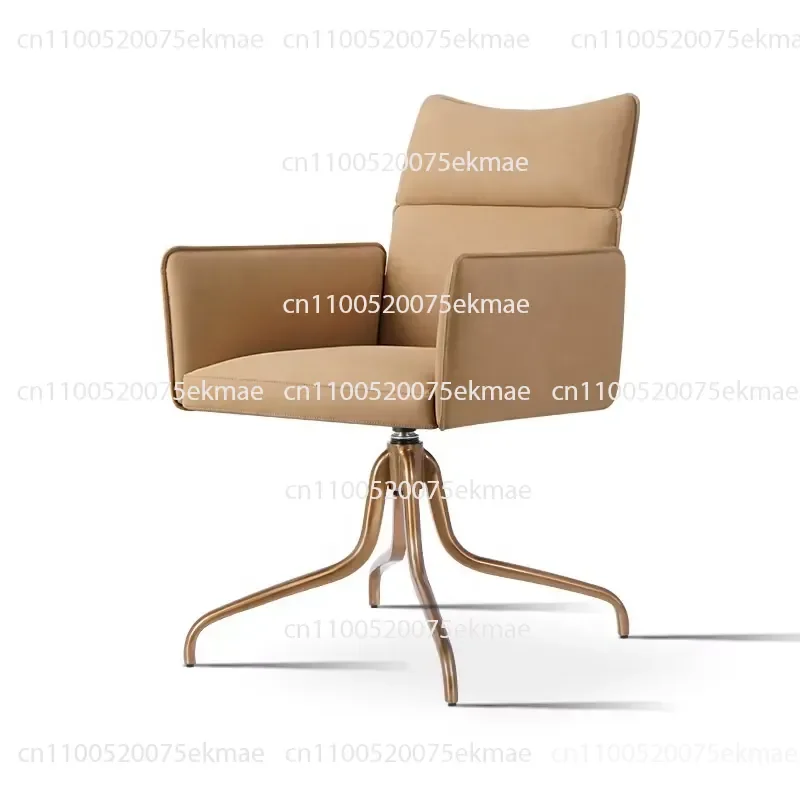 Office Chair Leisure Rotating Backrest Cushion Meeting Negotiation Study Table Light Luxury Household High-end Metal