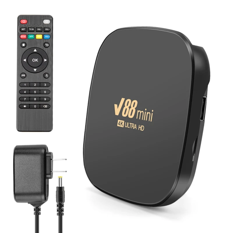 

ТВ-приставка V88 Mini Smart TV Box Android 12 Allwinner H3 Quad Core 2,4G WIFI 8K телеприставка 8 ГБ + 128 ГБ медиаплеер