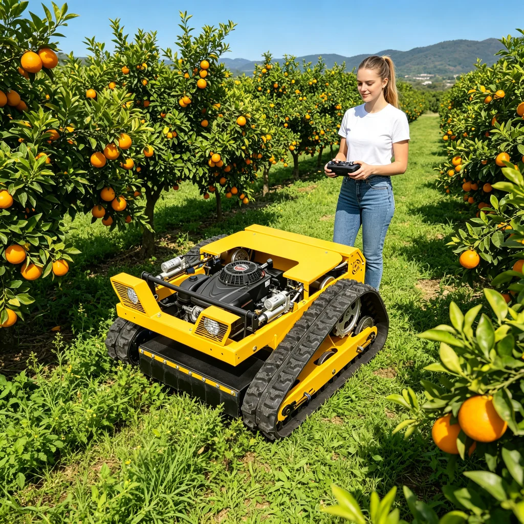 Customized All‑Terrain Crawler Lawn Mower Large Working Range Stable Remote Signal Good Compatibility For Varied Ground CE EPA