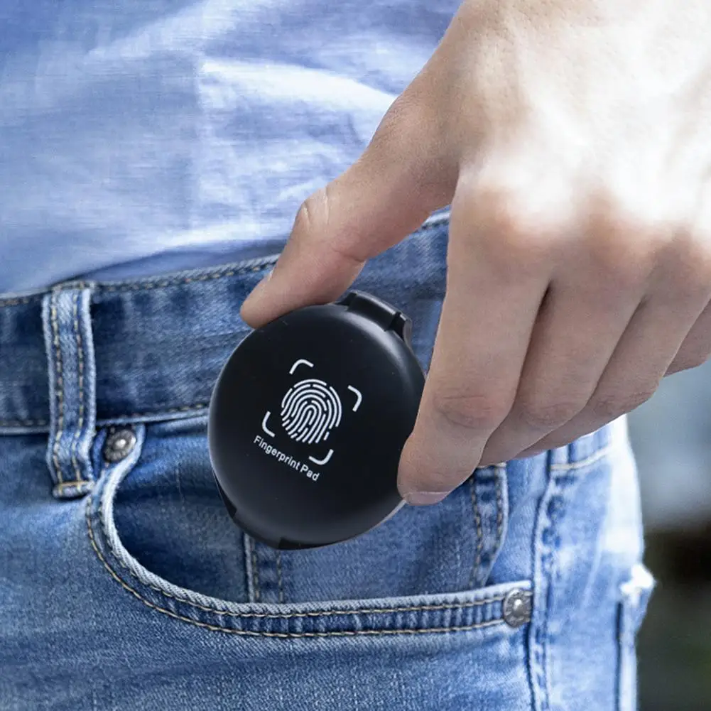 Quick-drying Fingerprint Ink Pad Waterproof Fingerprint Ink Pad Compact Portable Stamp Pad Black Thumbprint for Impressions