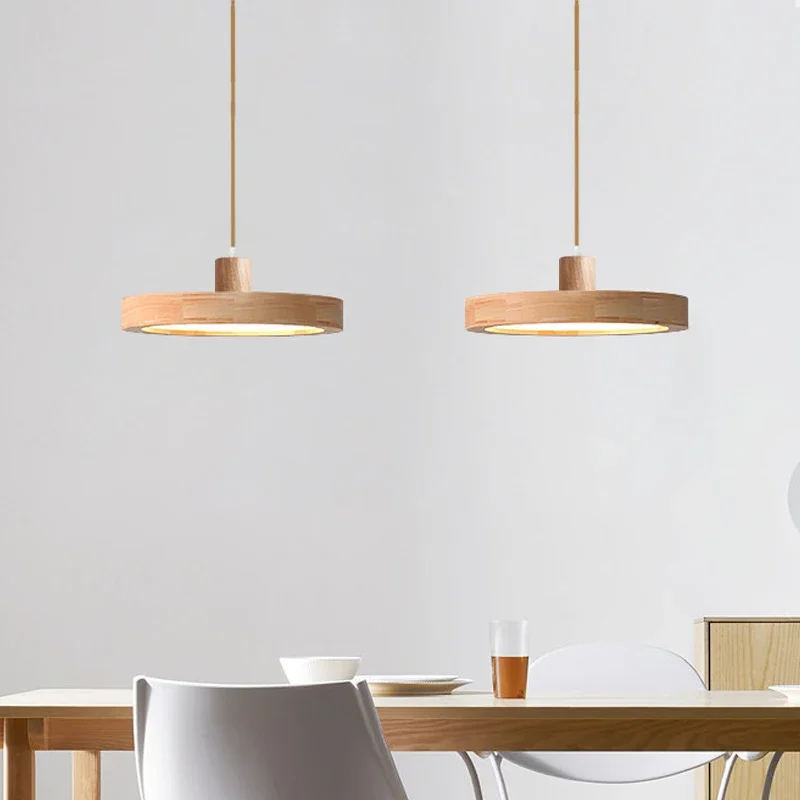 Imagem -05 - Nordic Wooden Led Pendant Light Decoração para Eletrodomésticos Lâmpada Suspensa para Quarto Sala de Jantar Estudo Luminária