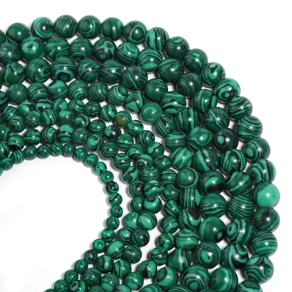 Natural Green Malachite Stone Beads 4/6/8/10/12mm Loose Spacer Bead for Jewelry Making Bracelet Necklace Accessories image 4