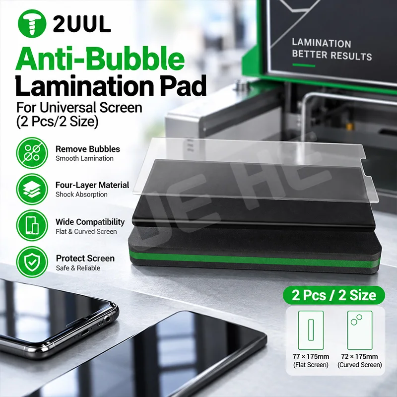 2UUL LD11 LD12 Anti Bubble Lamination Pad Pressure Buffer Mat Universal Flat Curved Phone Screen OCA Laminating Tools