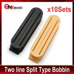 10Sets Pickup Bobbin Two line Split Type Humbucker Slug Bobbin 71x18x15.8MM Electric Guitar Parts Black/Ivory