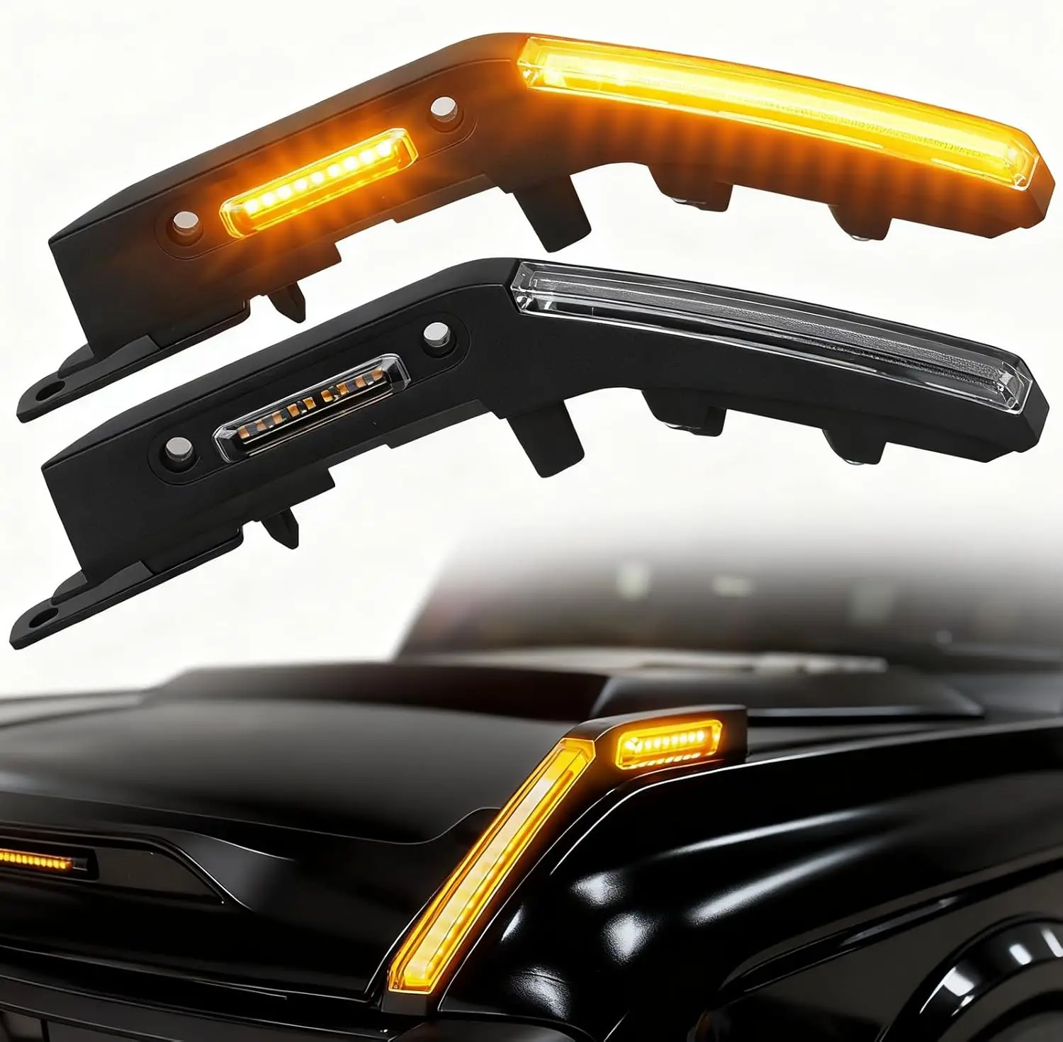 Led Engine Hood Light with Amber Turn Signal Fog Lamp Daytime Running Light For Ford Bronco 2021-2026 Modification Accessories